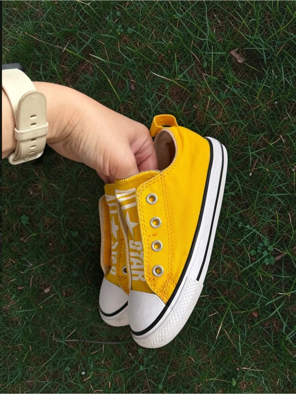 Converse Kids Yellow Canvas Slip-On Sneakers